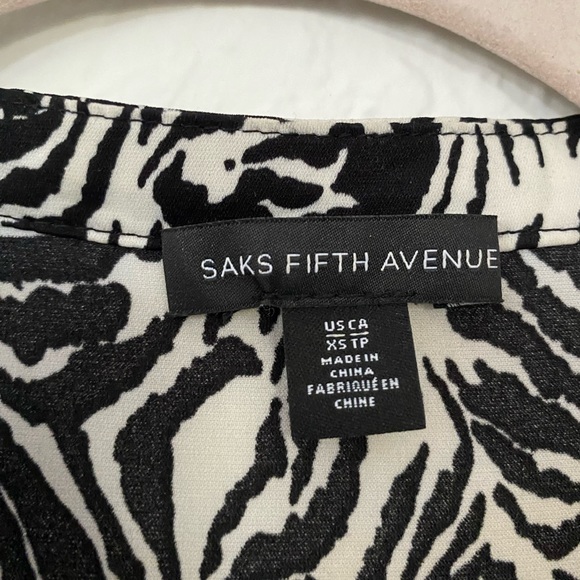 Saks Fifth Avenue Zebra Print Ruffle Dress | Tank Dress Animal Print - Picture 3 of 3
